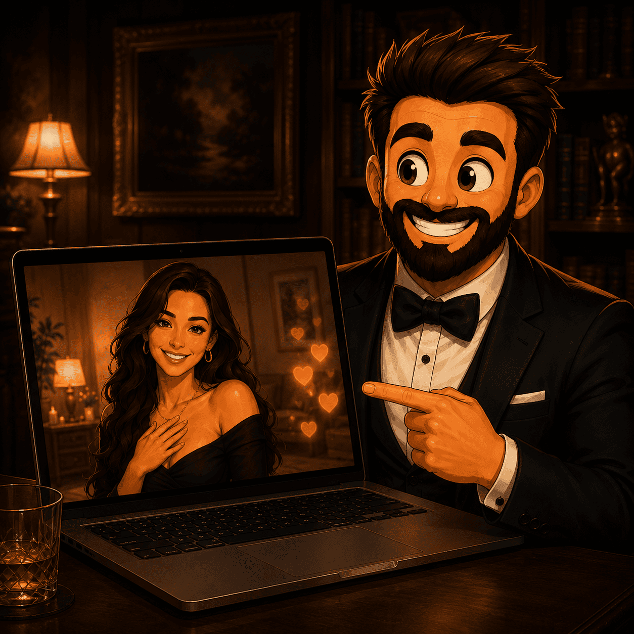 Tip the model guide with Daddy watching her reaction